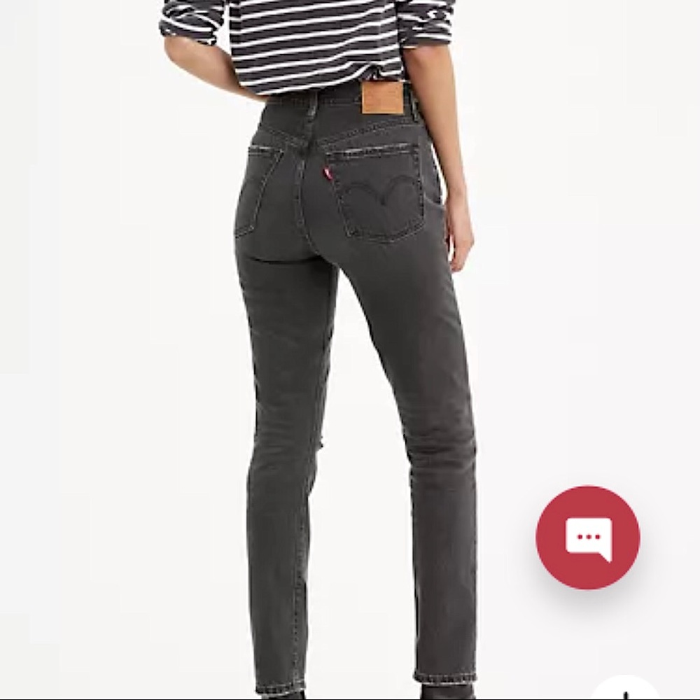 Levi’s black skinny jeans; size 26